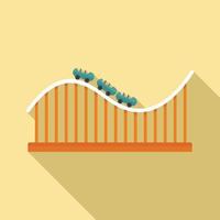 Speed roller coaster icon, flat style vector