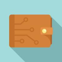 Modern digital wallet icon, flat style vector