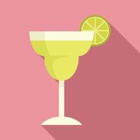 Tequila cocktail icon, flat style vector