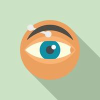 icono de perforación ocular, tipo plano vector