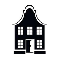 Two-storey house icon, simple style vector