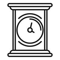 icono de reparación de relojes de madera, estilo de esquema vector