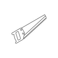 Hand saw tool icon, outline style vector