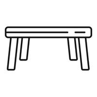 icono de mesa de madera de la habitación de los niños, estilo de contorno vector