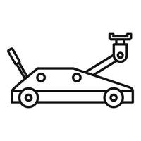 icono de tornillo de gato de ruedas, estilo de esquema vector