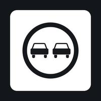 Sign overtaking icon, simple style vector