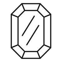 Solid jewel icon, outline style vector