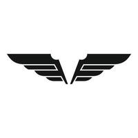 Wings fly icon, simple style vector
