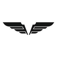 Wings fly icon, simple style vector