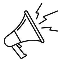 Deadline megaphone icon, outline style vector