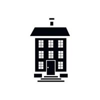 Three storey house icon, simple style vector