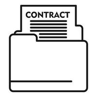 icono de contrato de correo de notario, estilo de esquema vector