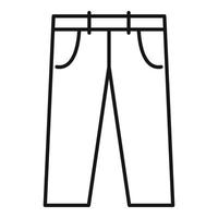 icono de jeans de algodón, estilo de esquema vector
