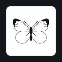 Butterfly with white and black wings icon vector