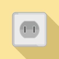 icono de toma de corriente del elemento, estilo plano vector