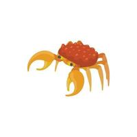 Brown crab icon, cartoon style vector