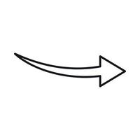 Arrow turning right icon, outline style vector