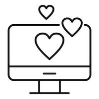 Affection pc chat icon, outline style vector