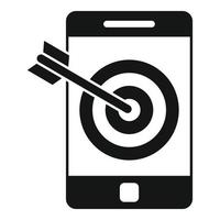 Smartphone target content icon, simple style vector