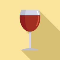 icono de copa de vino francés, tipo plano vector