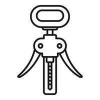 Steel corkscrew icon, outline style vector