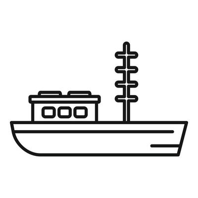 Fishing boat icon, outline style