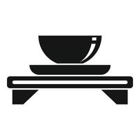Japanese tea ceremony icon, simple style vector