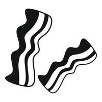 Bacon meat icon, simple style vector