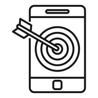 Smartphone target content icon, outline style vector