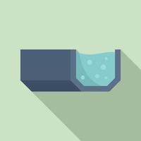 Water gutter icon, flat style vector