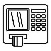 Atm machine icon, outline style vector