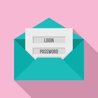 Email login password icon, flat style vector