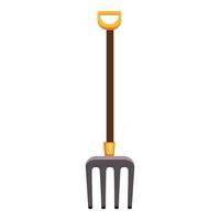 Farming fork icon, cartoon style vector