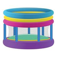 Kids trampoline icon, cartoon style vector