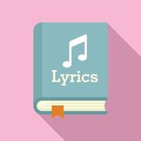 Lyrics book icon, flat style vector