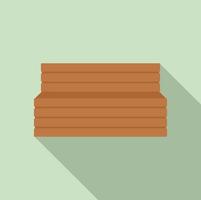 Sauna interior bench icon, flat style vector
