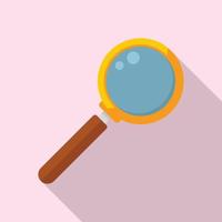 Watch repair magnifier icon, flat style vector