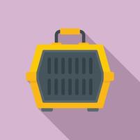 Dog travel cage icon, flat style vector