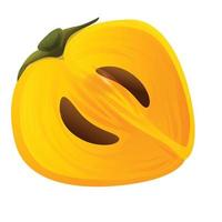 Persimmon fruit icon, cartoon style vector