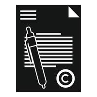 icono de documento de misión, estilo simple vector