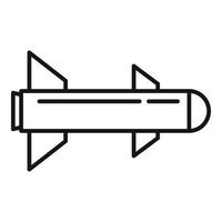 Missile battle icon, outline style vector