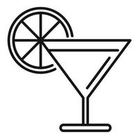 icono de cóctel de bar, estilo de esquema vector