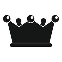 Gold game crown icon, simple style vector