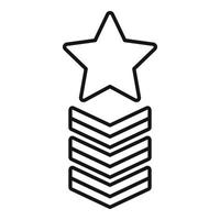 Star reputation icon, outline style vector