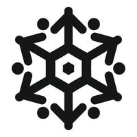 Falling snowflake icon, simple style vector