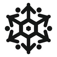 Falling snowflake icon, simple style vector