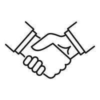 Business handshake icon, outline style vector