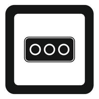 Type l power socket icon, simple style vector