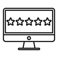Online pc reputation icon, outline style vector