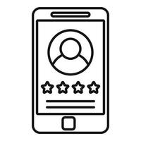 Smartphone reputation icon, outline style vector